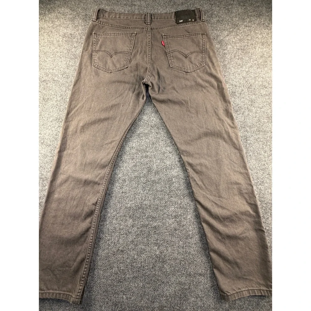 Levis 508 Slim Taper Jeans Mens 34x32 Grey Denim 100% Cotton Pants 0363